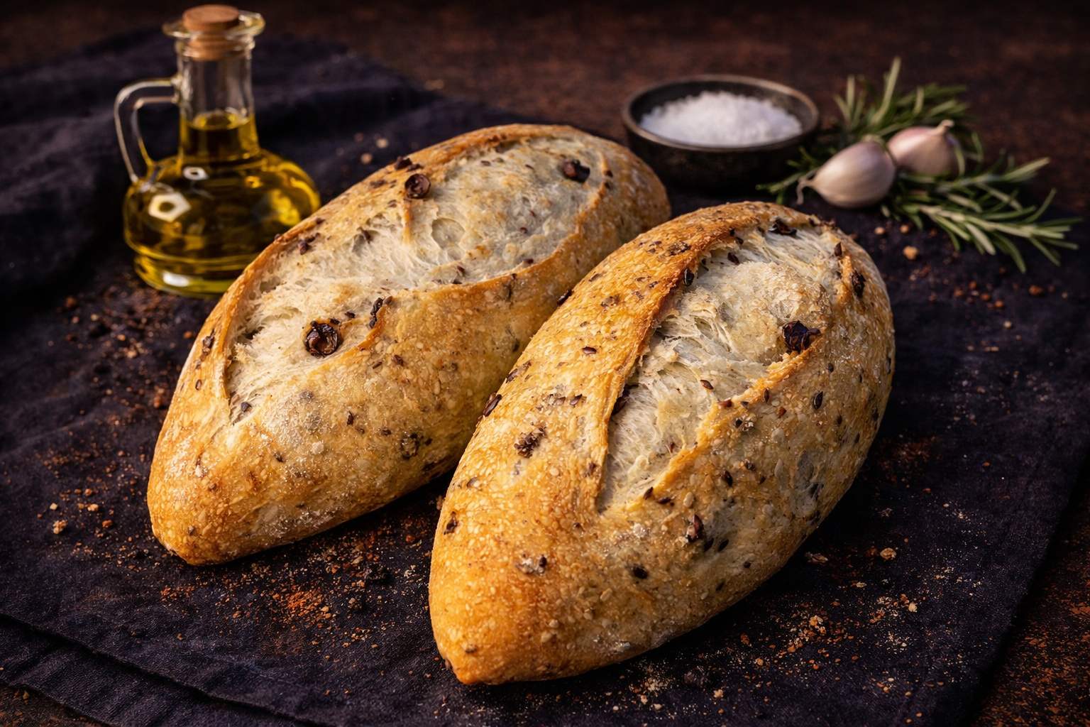 PÃO RUSTICO OLIVAS PRETAS