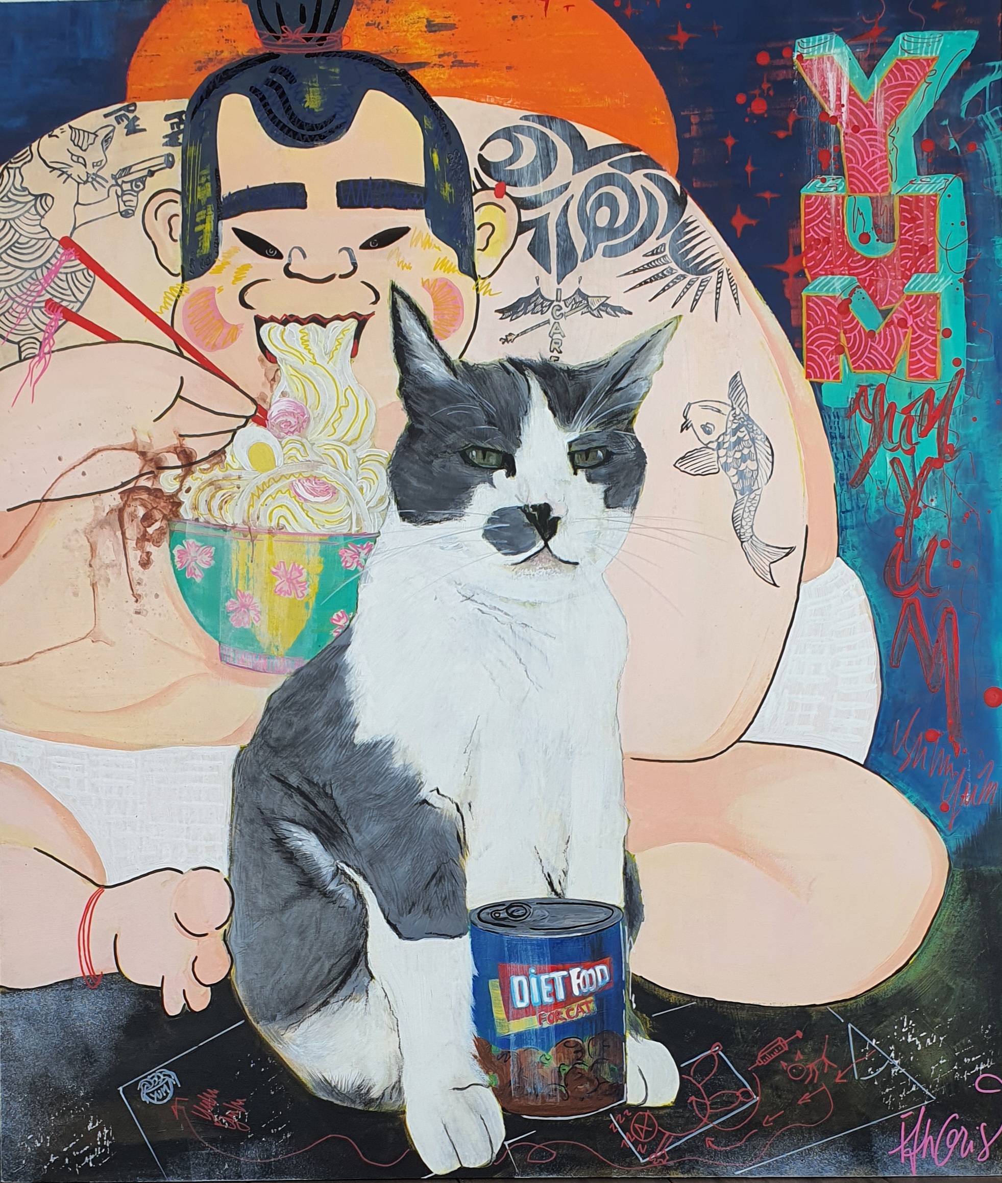 LE CHAT ICAR 70x60cm