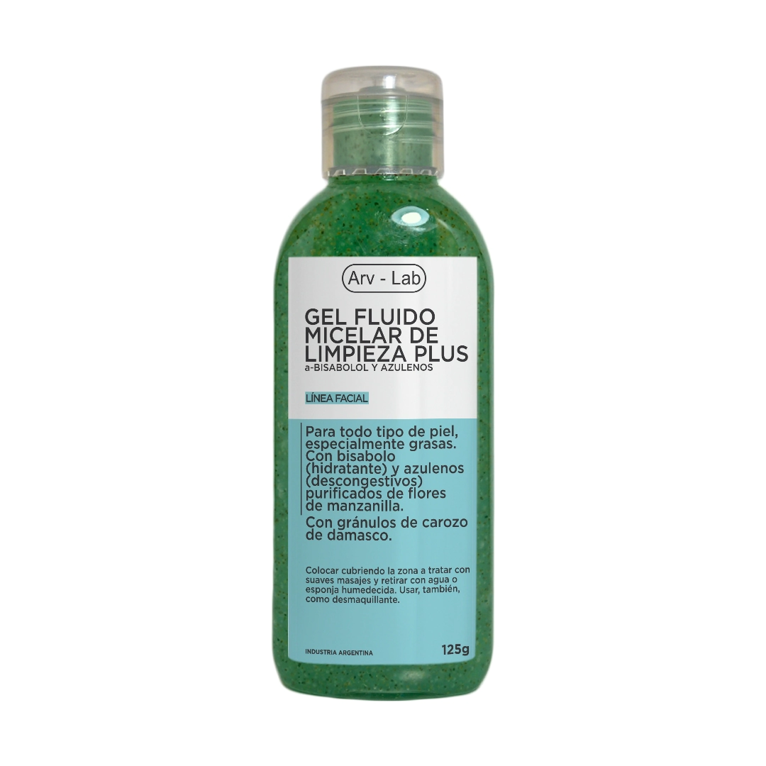GEL FLUIDO DE LIMPIEZA MICELAR CON GRANULOS DE CAROZOS DE DAMASCO