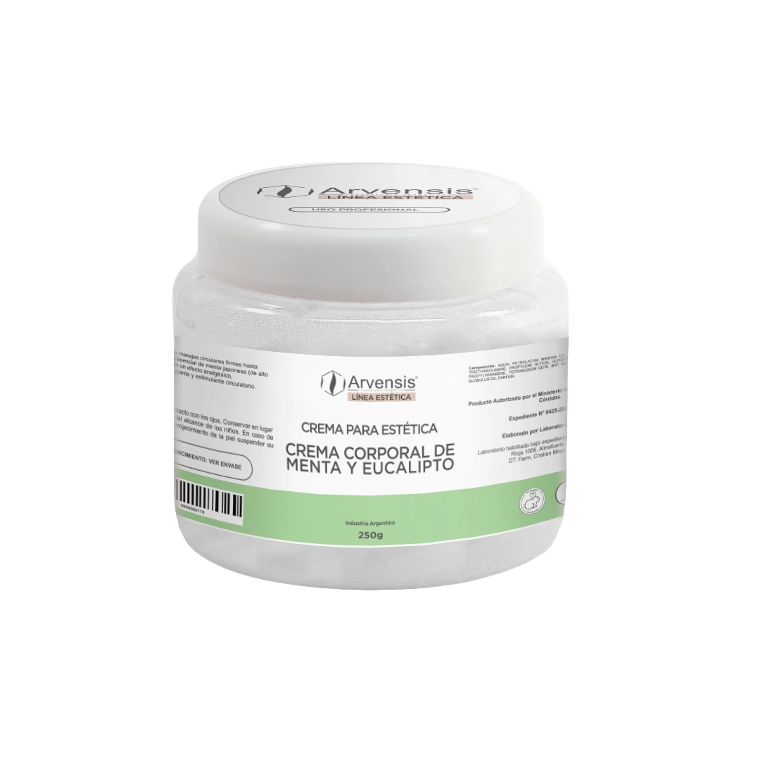 CREMA BASE CORPORAL CON ACEITES DE MENTA Y EUCALIPTO 250 gr. 
