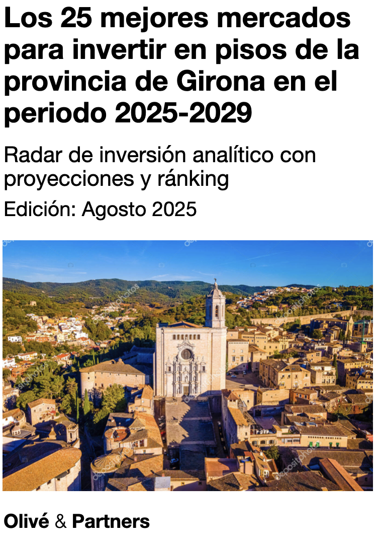 Radar de Inversion en Pisos 2025-2029 (Provincia de Girona)