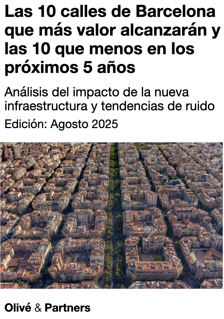 Las 10 calles con mayor y menos revalorización futura de Barcelona