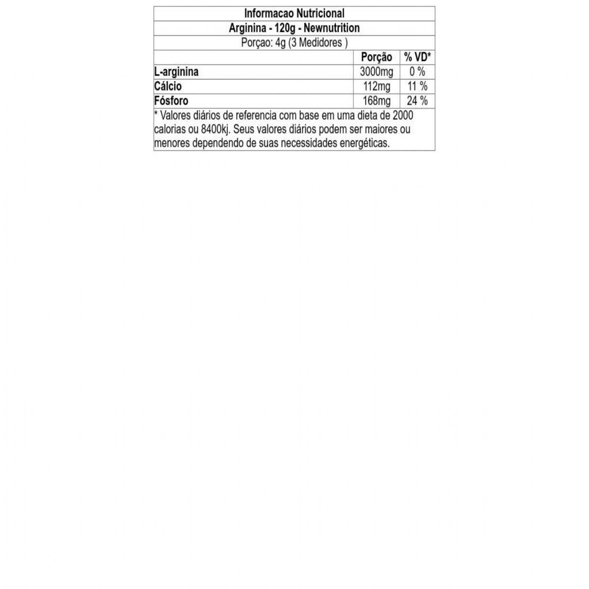 Arginina - 120g - Newnutrition