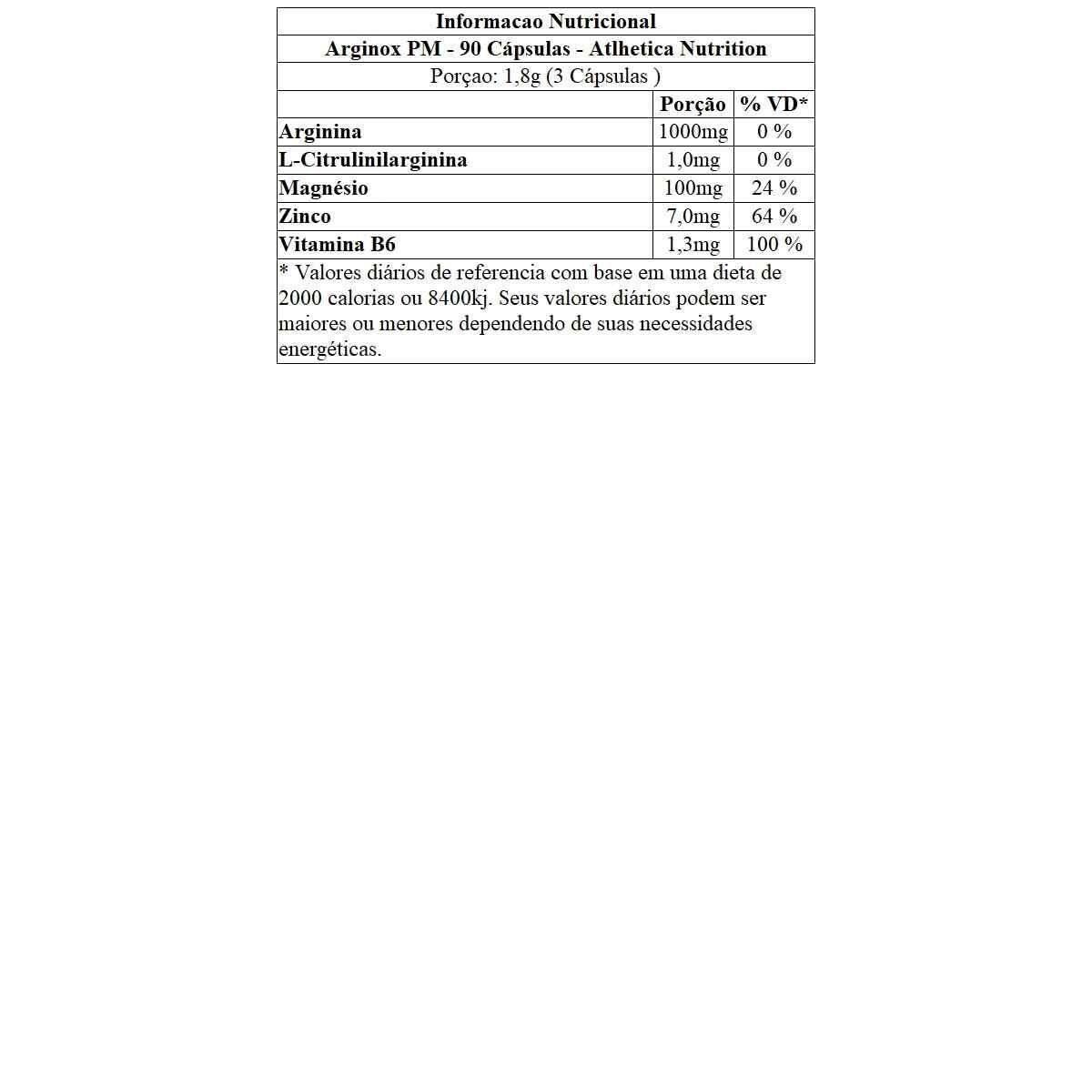 Arginox PM - 90 Cápsulas - Atlhetica Nutrition