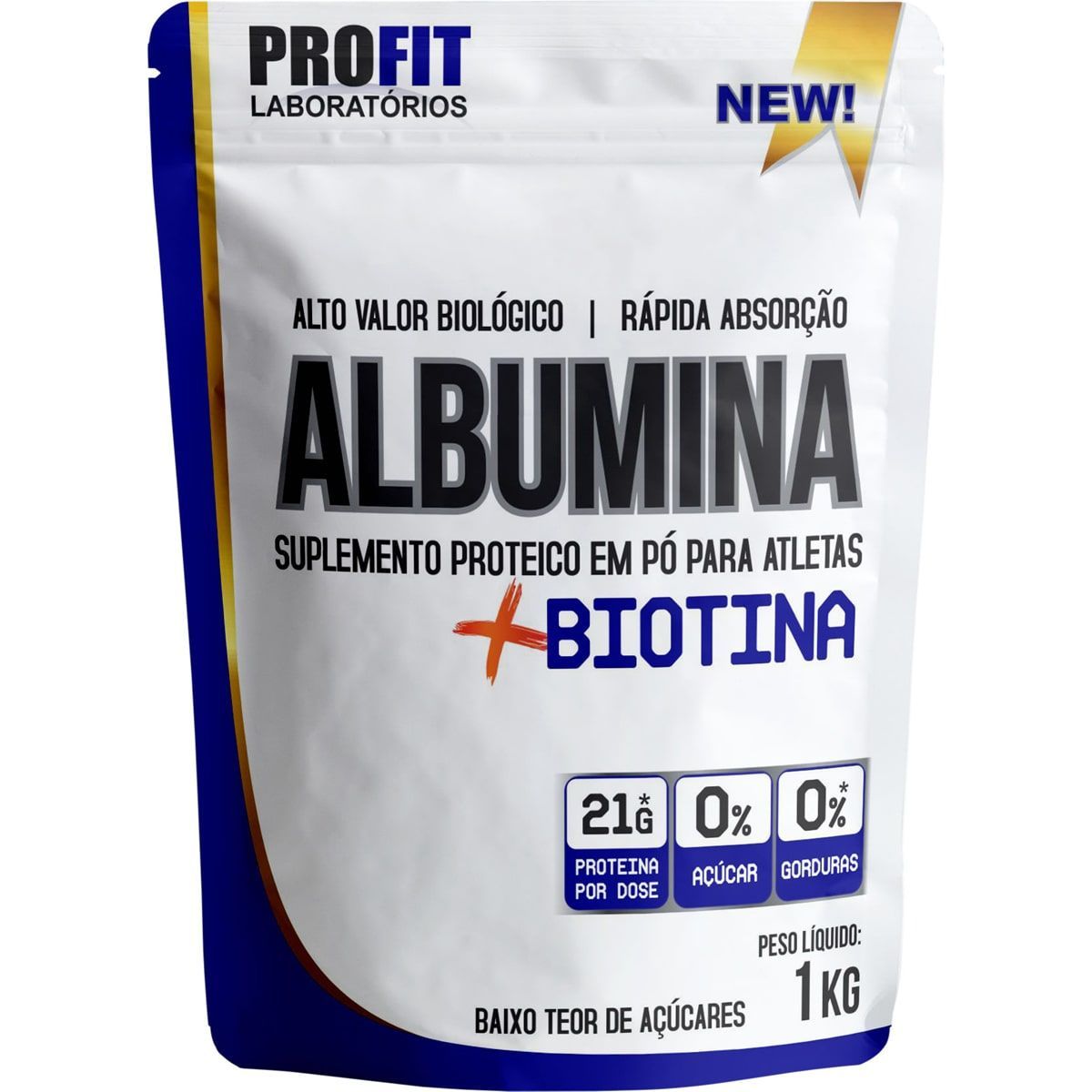  Albumina + Biotina Refil Stand-Up - 1000g  - ProFit