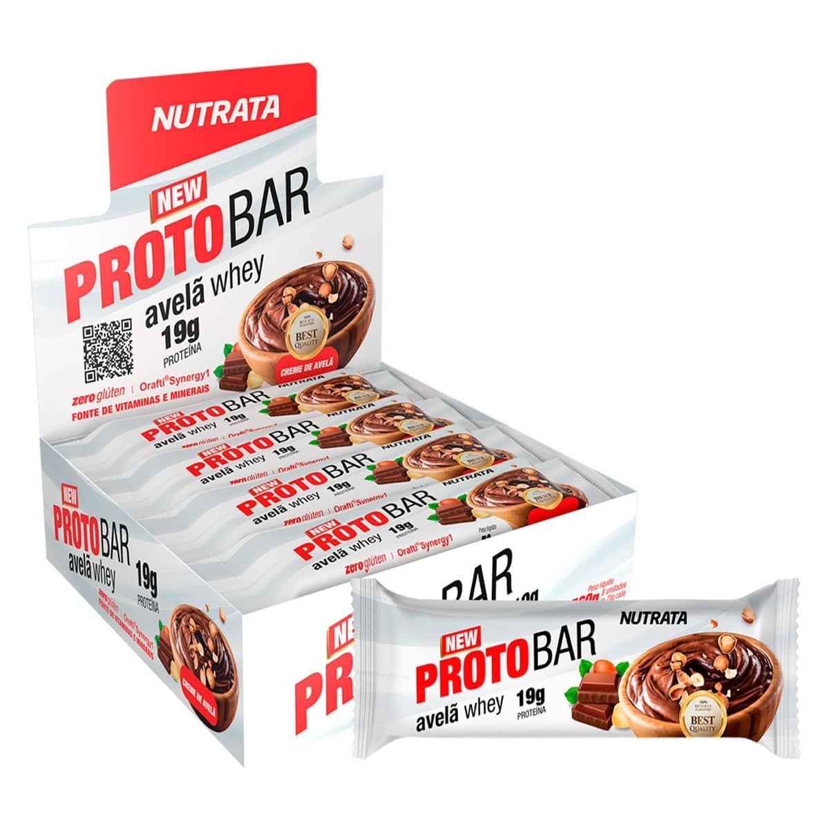 Kit  Barra Protobar Whey - 8 Unidades 70g Avelã - Nutrata