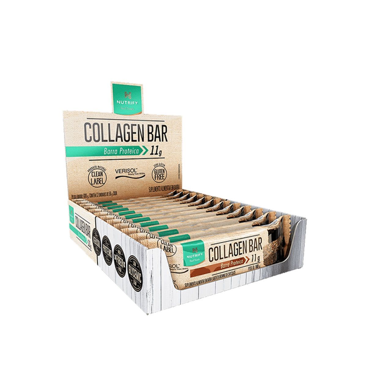 Collagen Bar - 10 Barras 50g Brownie de Chocolate - Nutrify