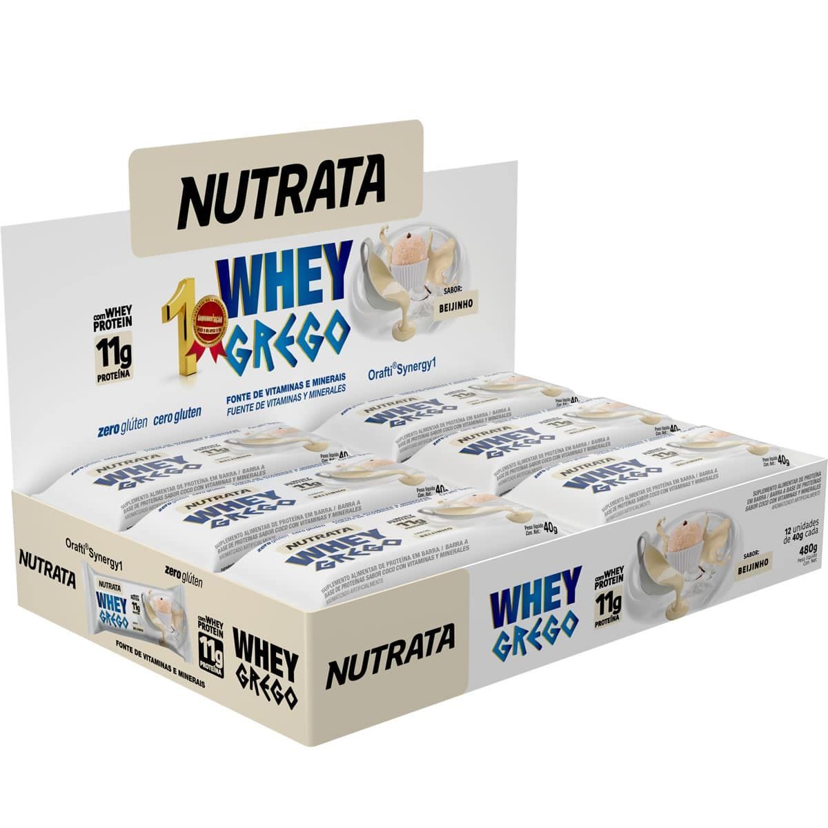 Barra Whey Grego Bar - 12 Unidades de 40g   - Nutrata