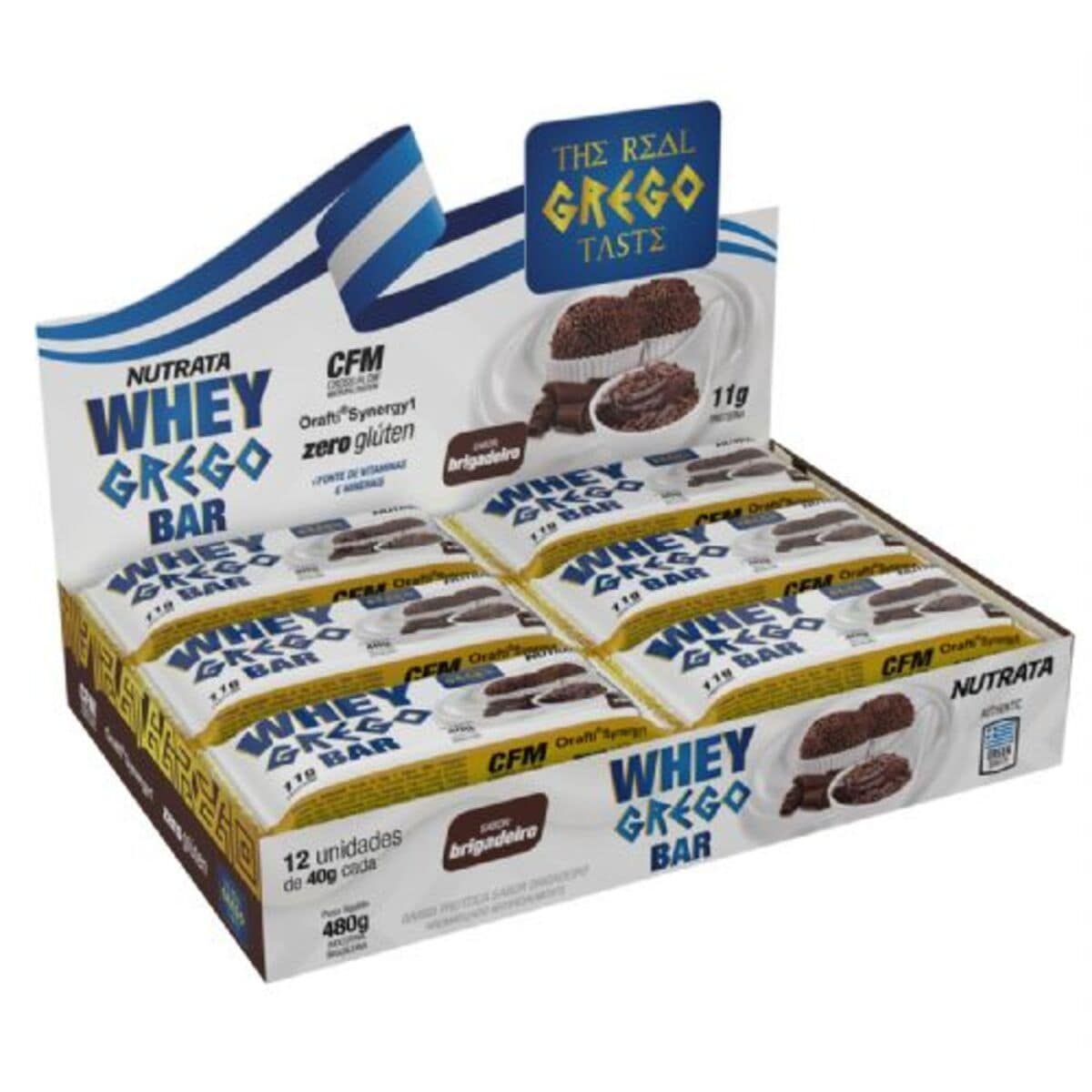 Barra Whey Grego Bar - 12 Unidades de 40g   - Nutrata