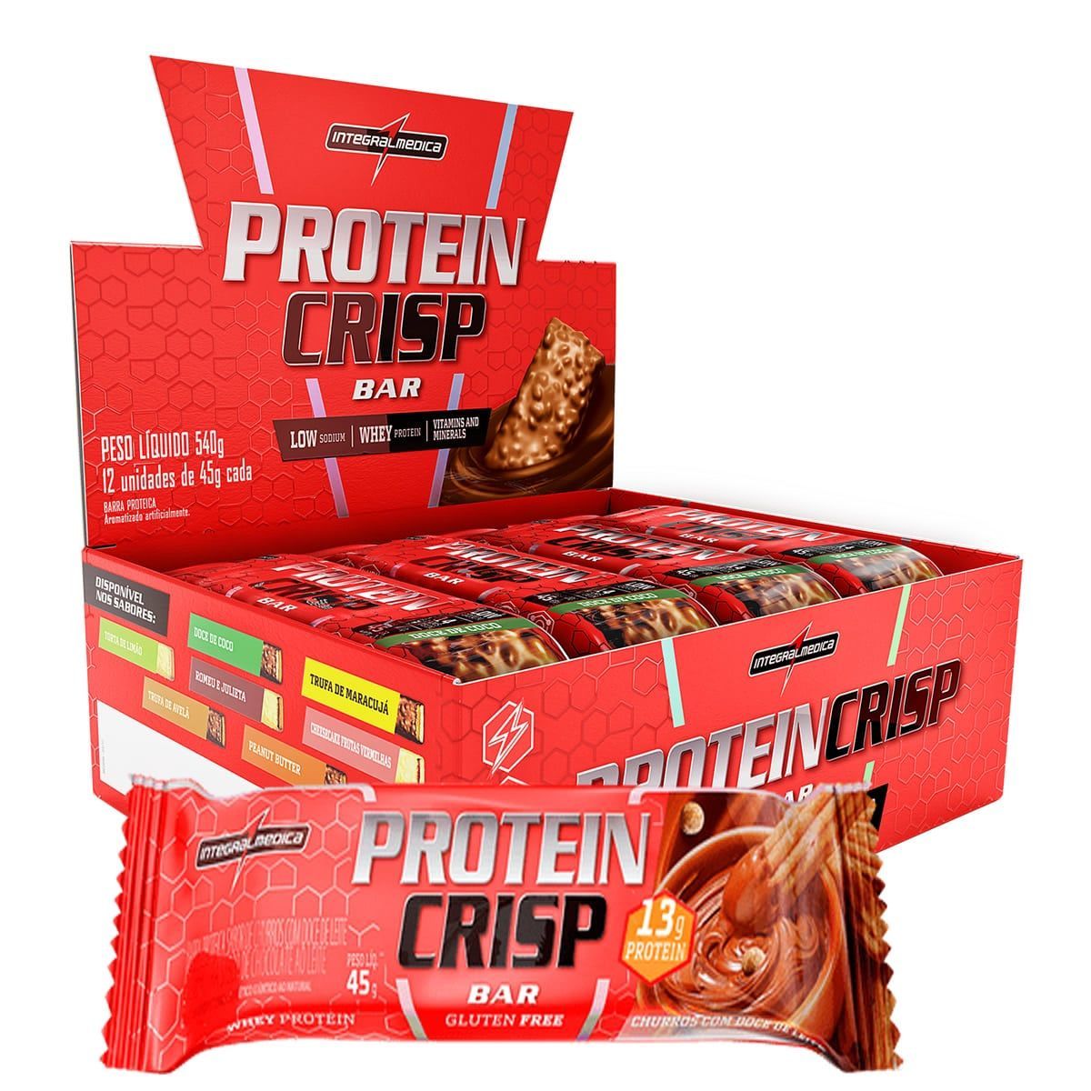 Protein Crisp Bar - 12 Unidades 45g  - IntegralMédica