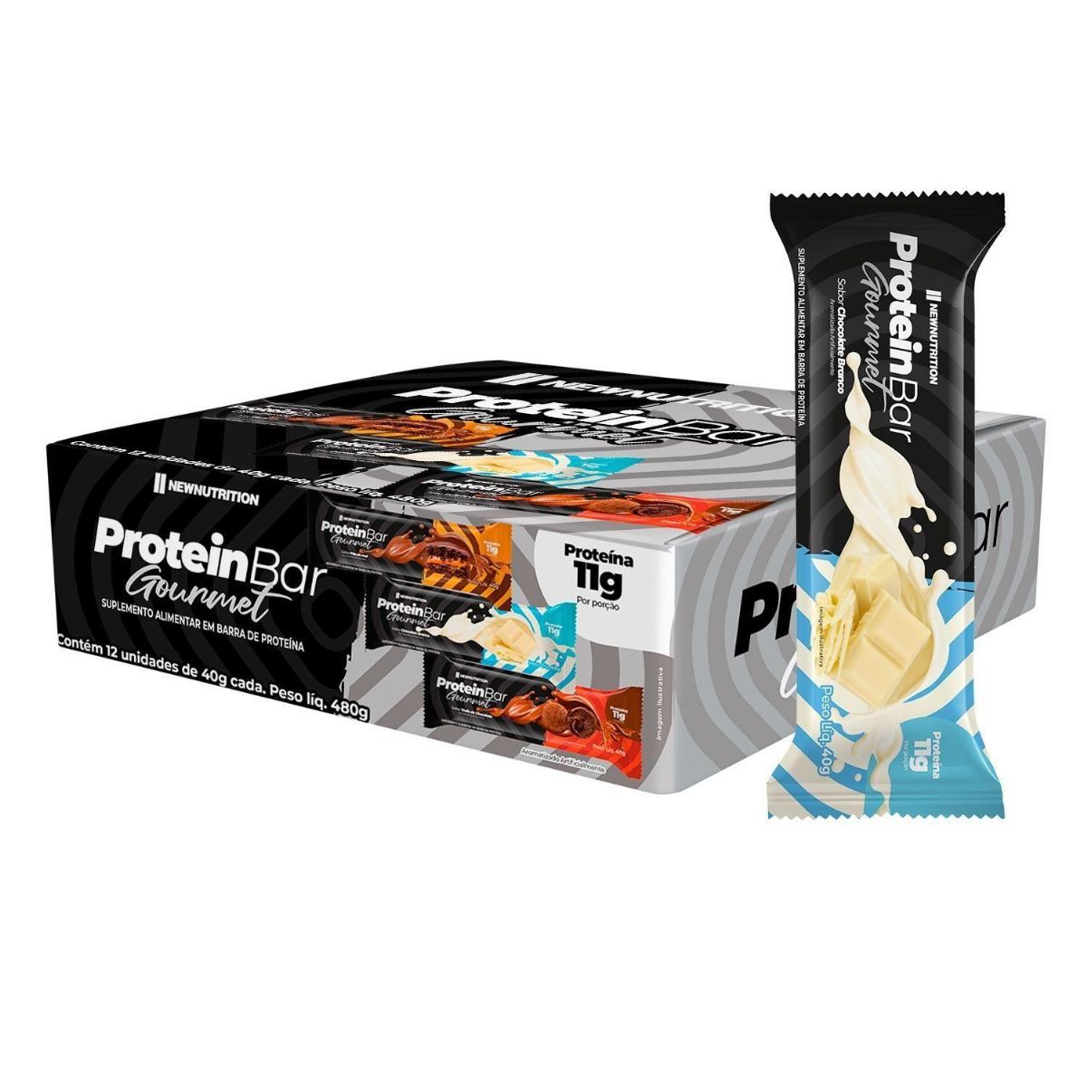 Barra Proteica Gourmet - 12 Unidade de 40g  - NewNutrition