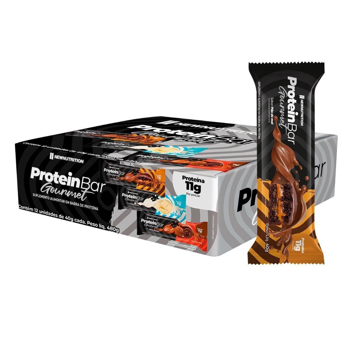 Barra Proteica Gourmet - 12 Unidade de 40g  - NewNutrition