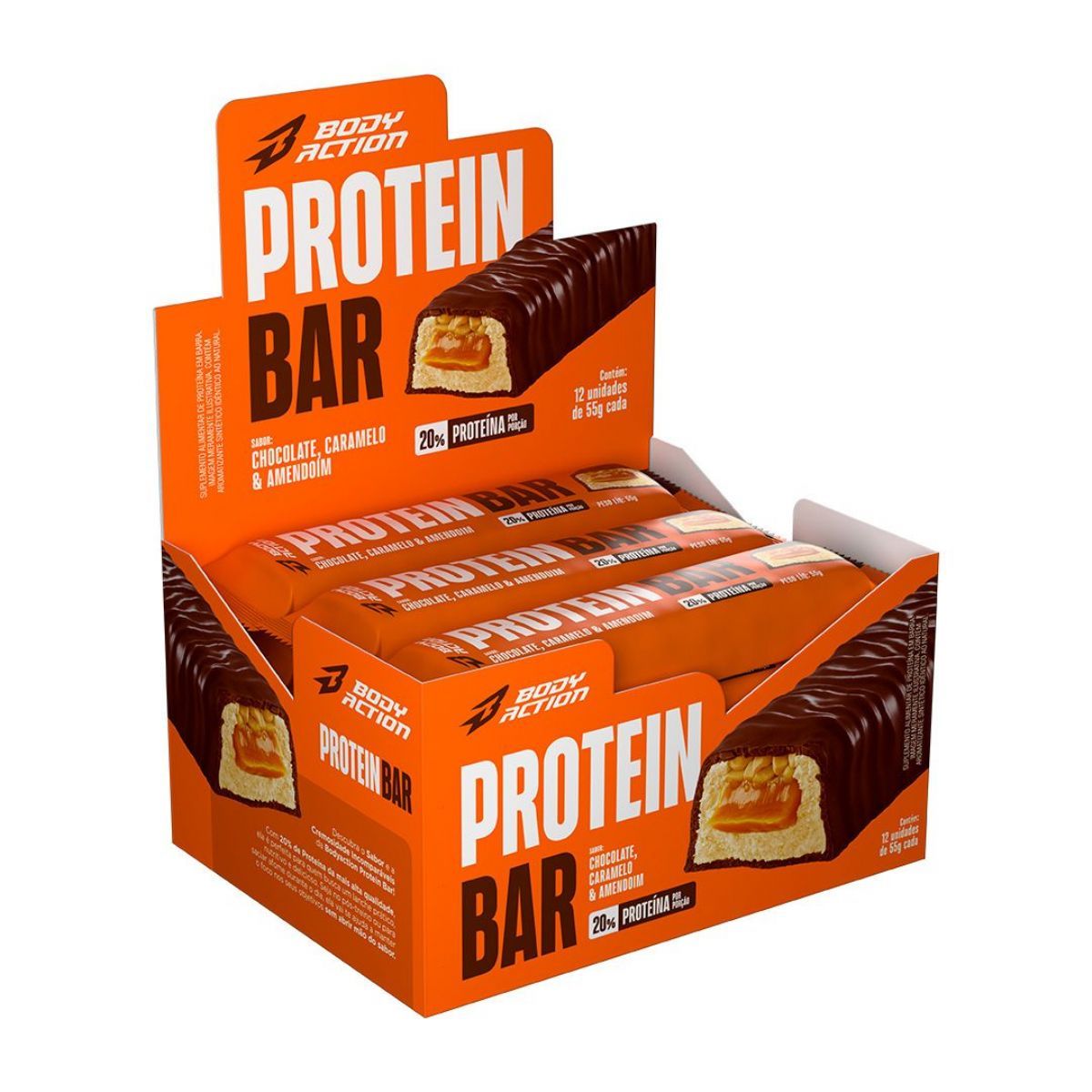 Protein Bar - 12 Unidades de 55g - Bodyaction
