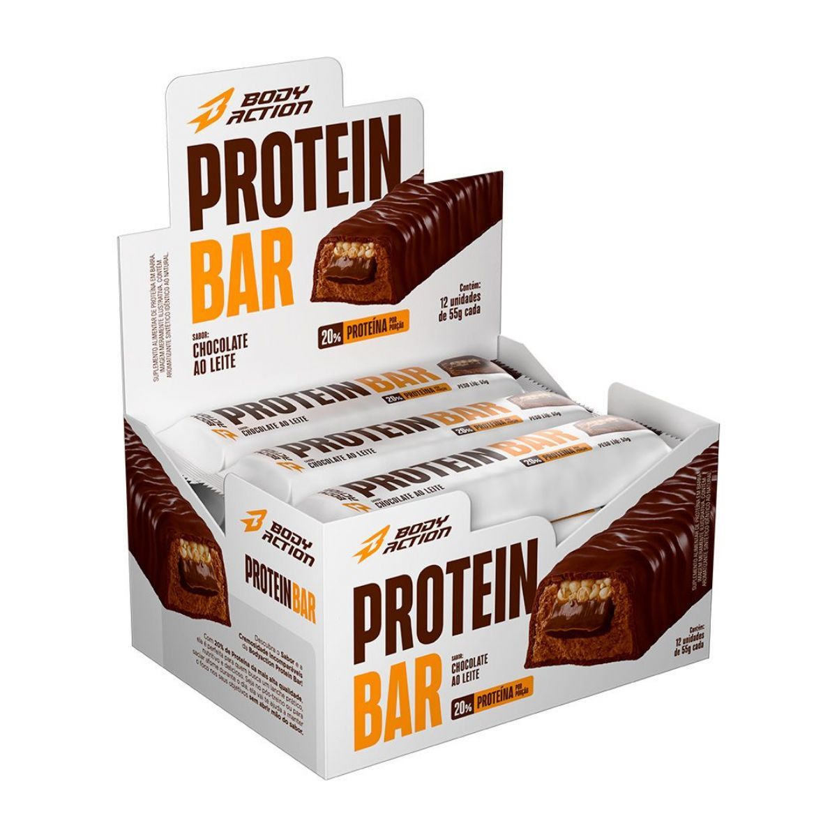 Protein Bar - 12 Unidades de 55g - Bodyaction