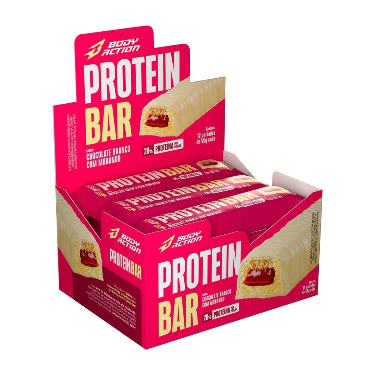 Protein Bar - 12 Unidades de 55g - Bodyaction
