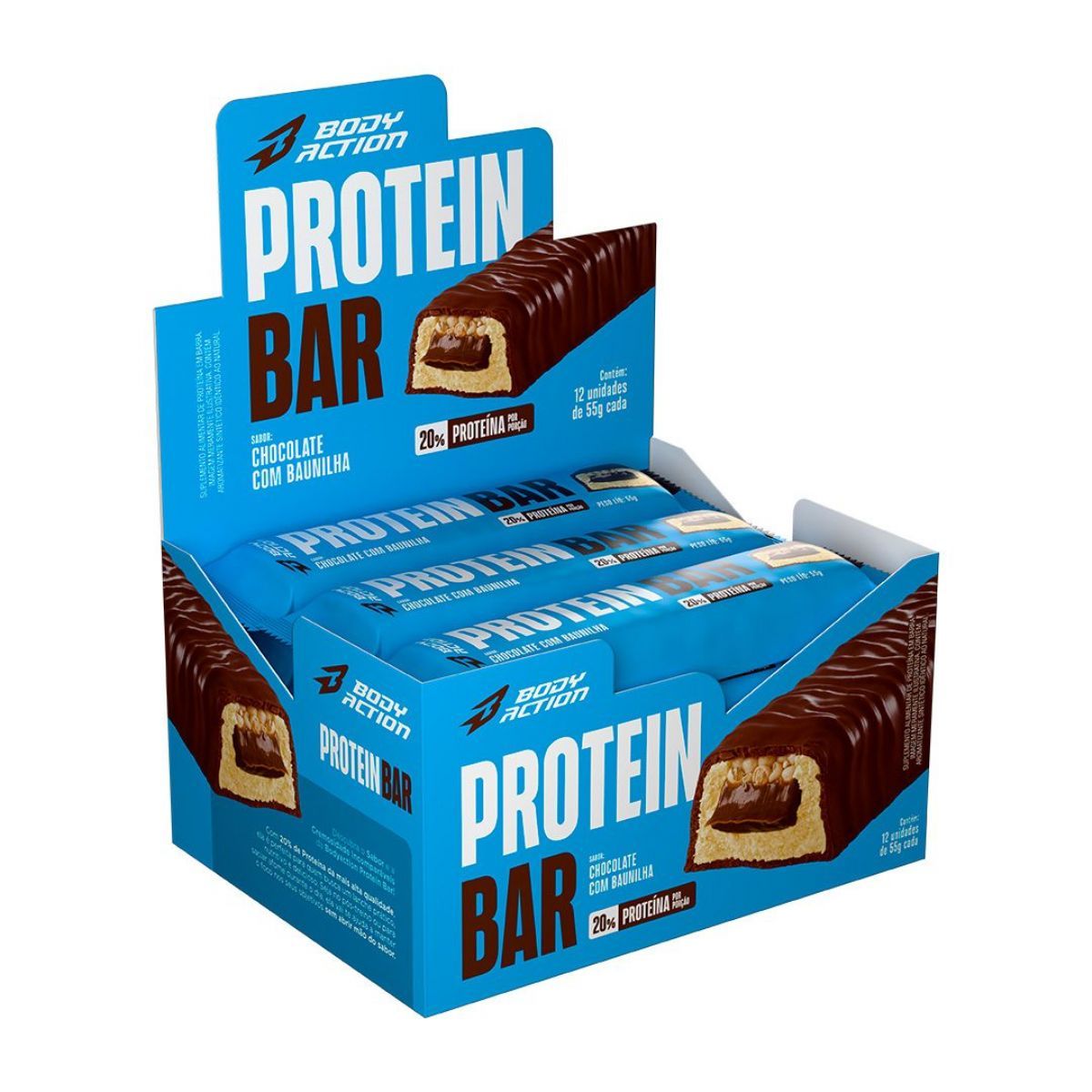 Protein Bar - 12 Unidades de 55g - Bodyaction