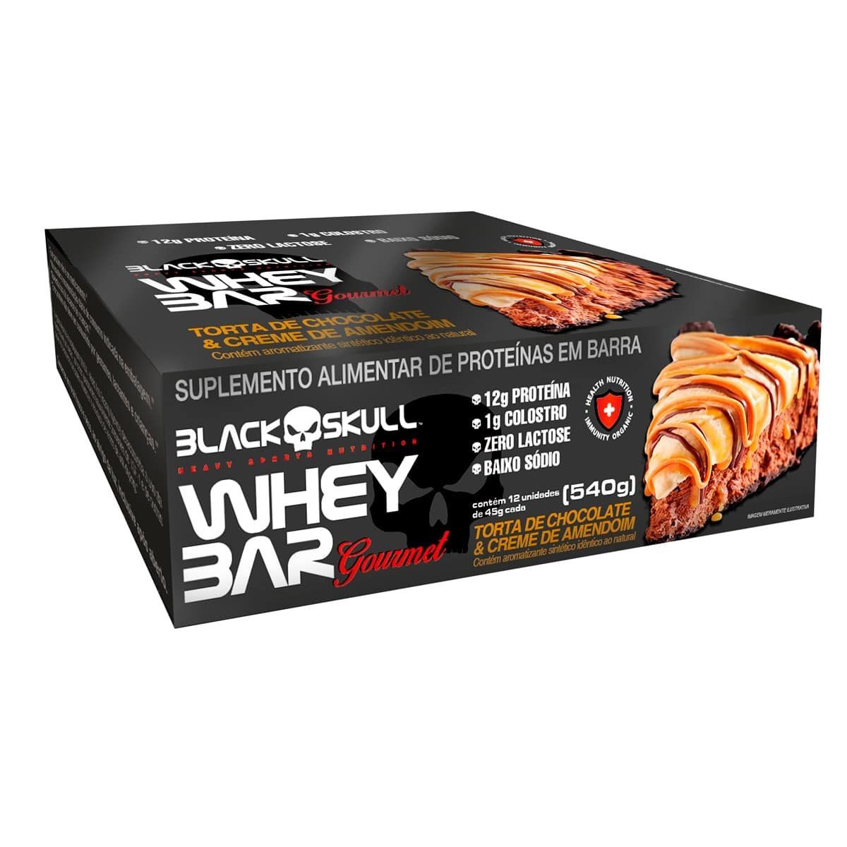 Whey Bar Gourmet - 12 Unidades 45g   - Black Skull