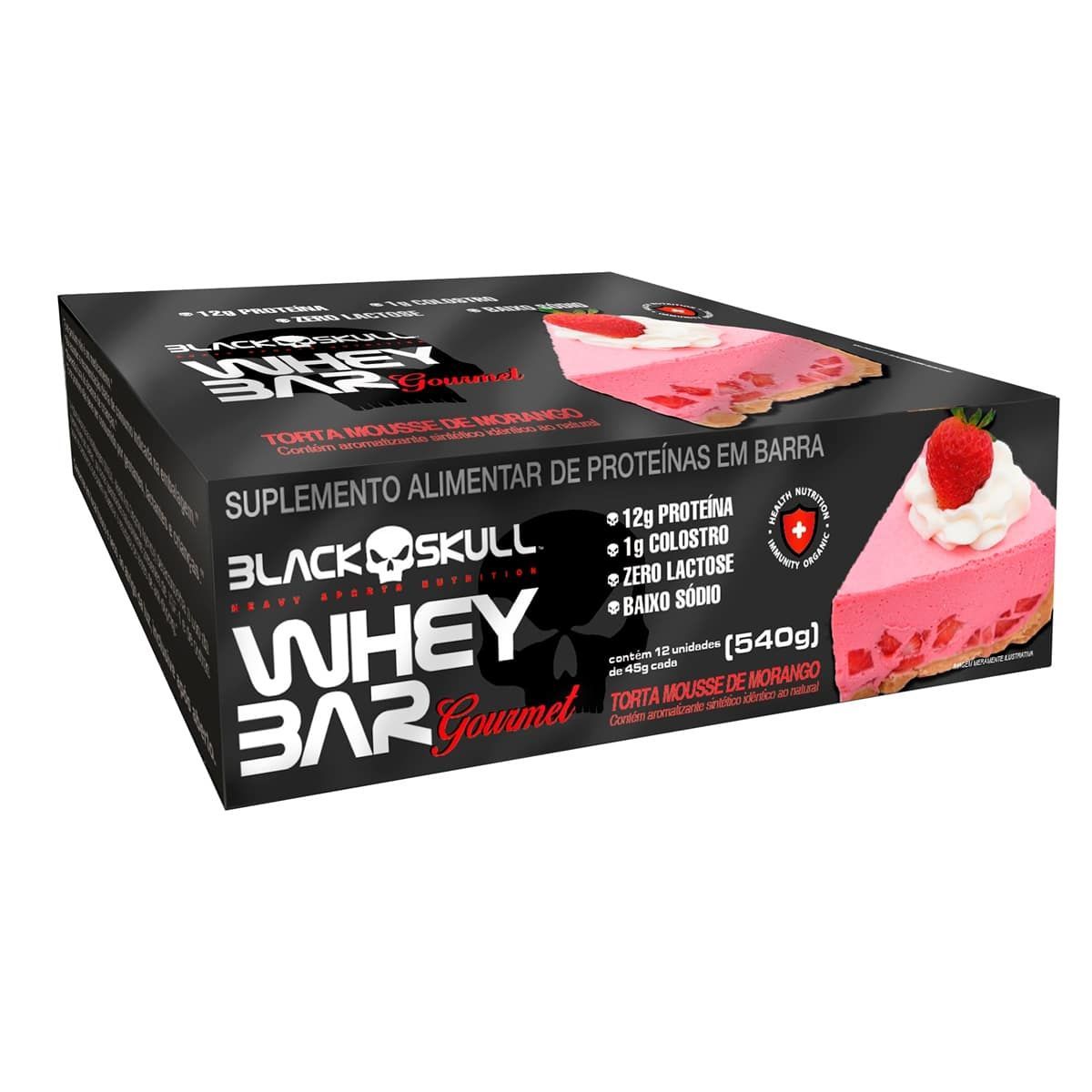 Whey Bar Gourmet - 12 Unidades 45g   - Black Skull