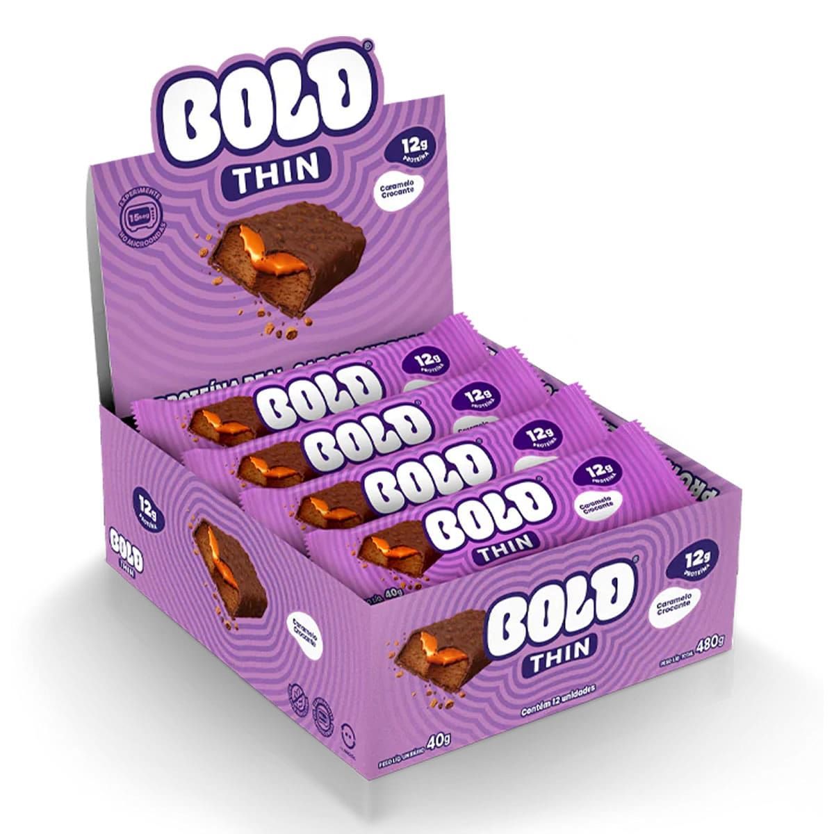 Barra de Proteina Thin - 12 Unidades 40g   - Bold