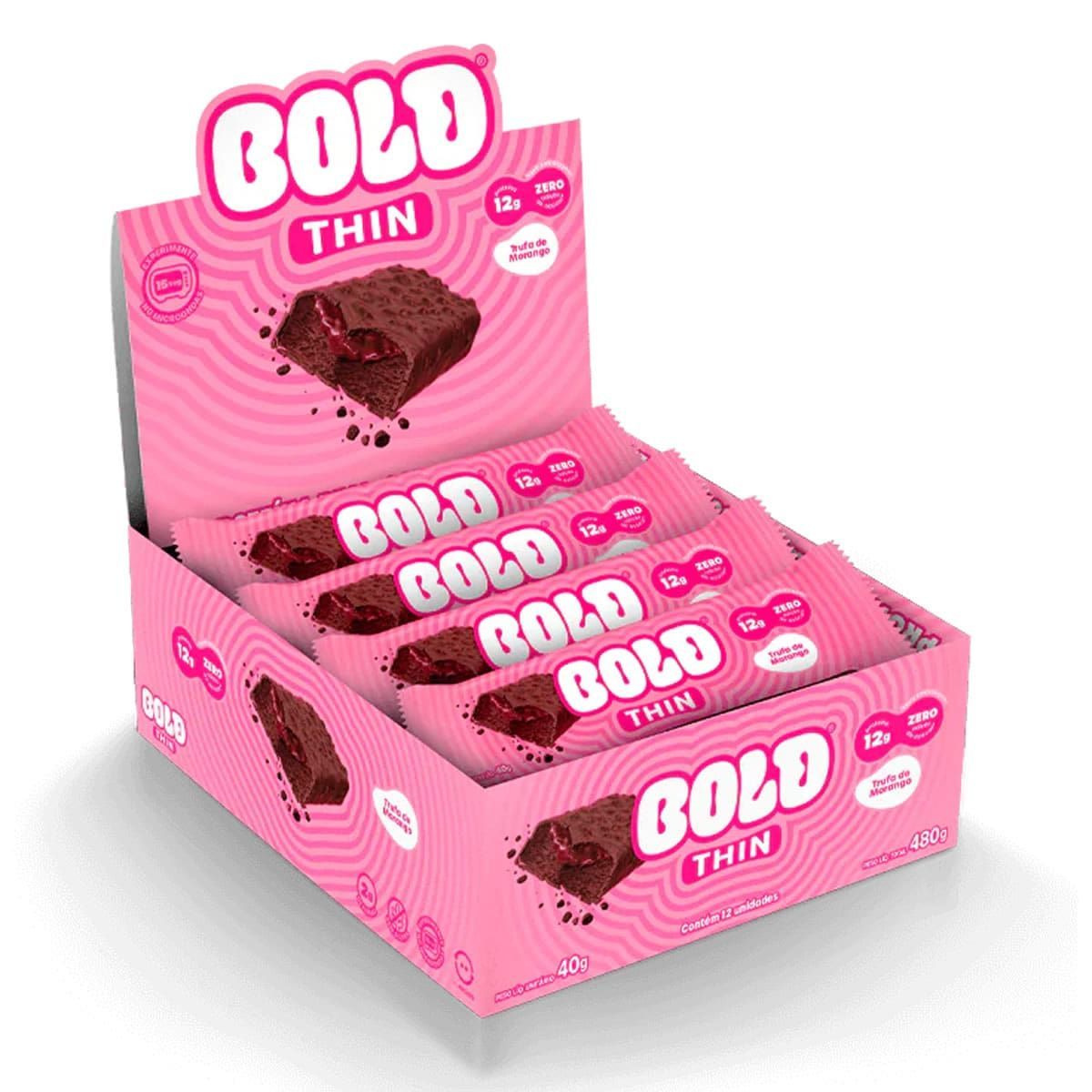 Barra de Proteina Thin - 12 Unidades 40g   - Bold