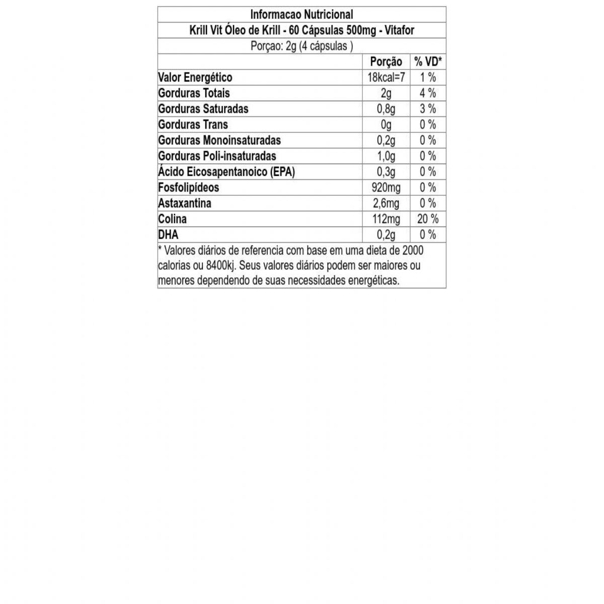 Krill Vit Óleo de Krill - 60 Cápsulas 500mg -  