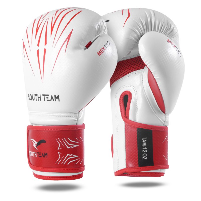 LUVA DE BOXE MEX VERMELHA E BRANCA
