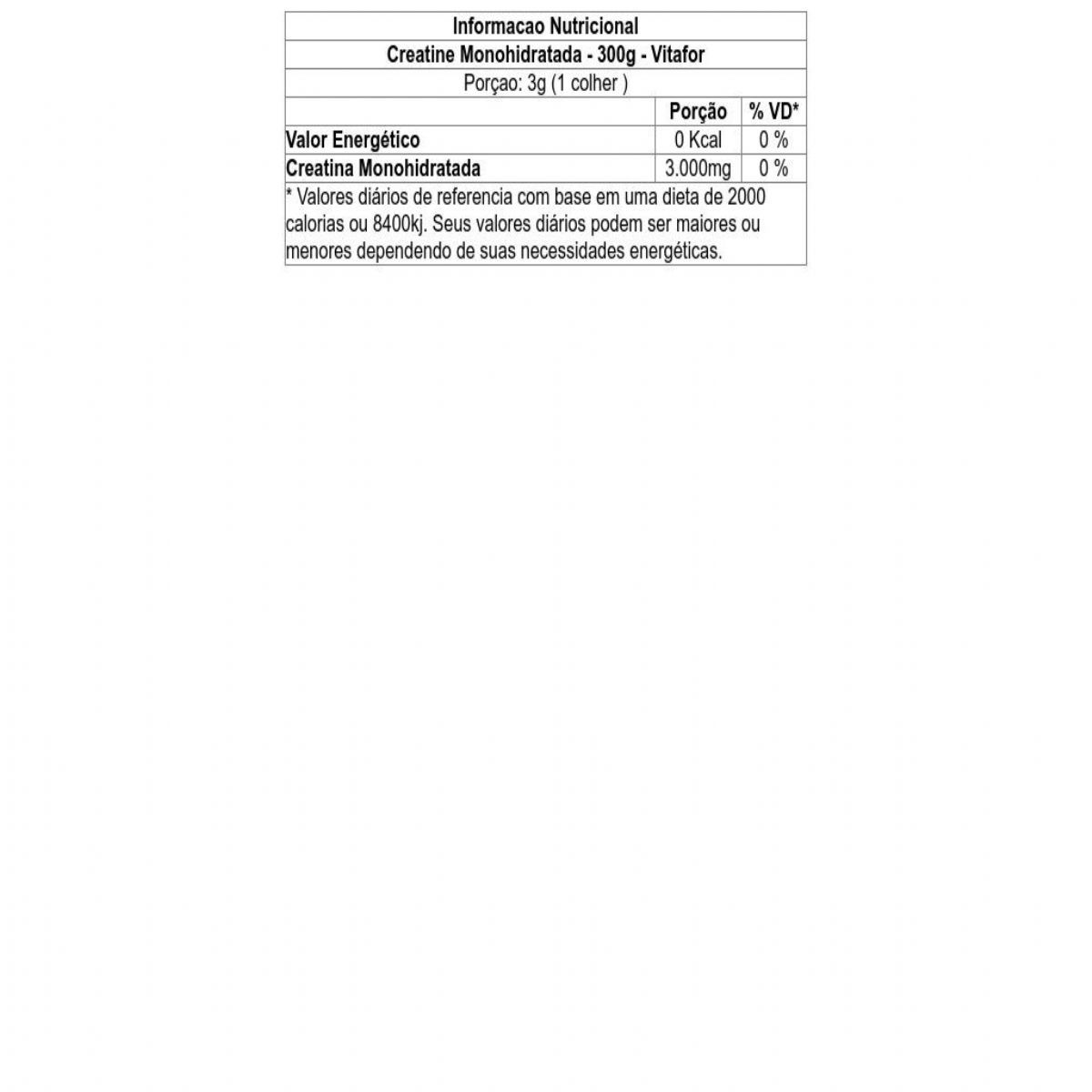 Creatine Monohidratada - 300g - Vitafor