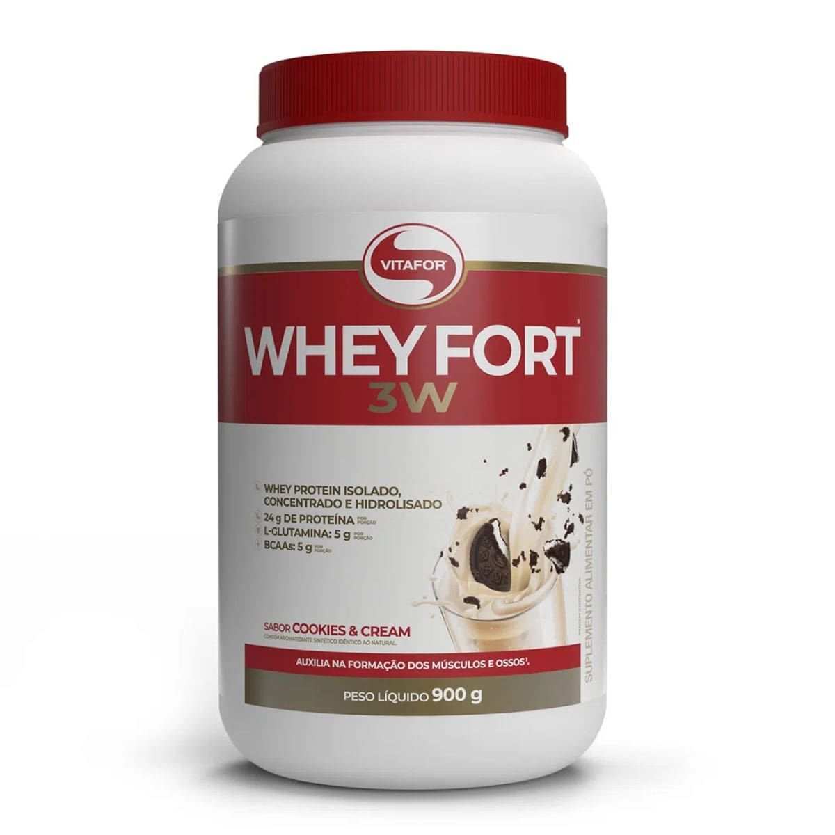 Whey Fort 3W - 900g Cookies & Cream - Vitafor
