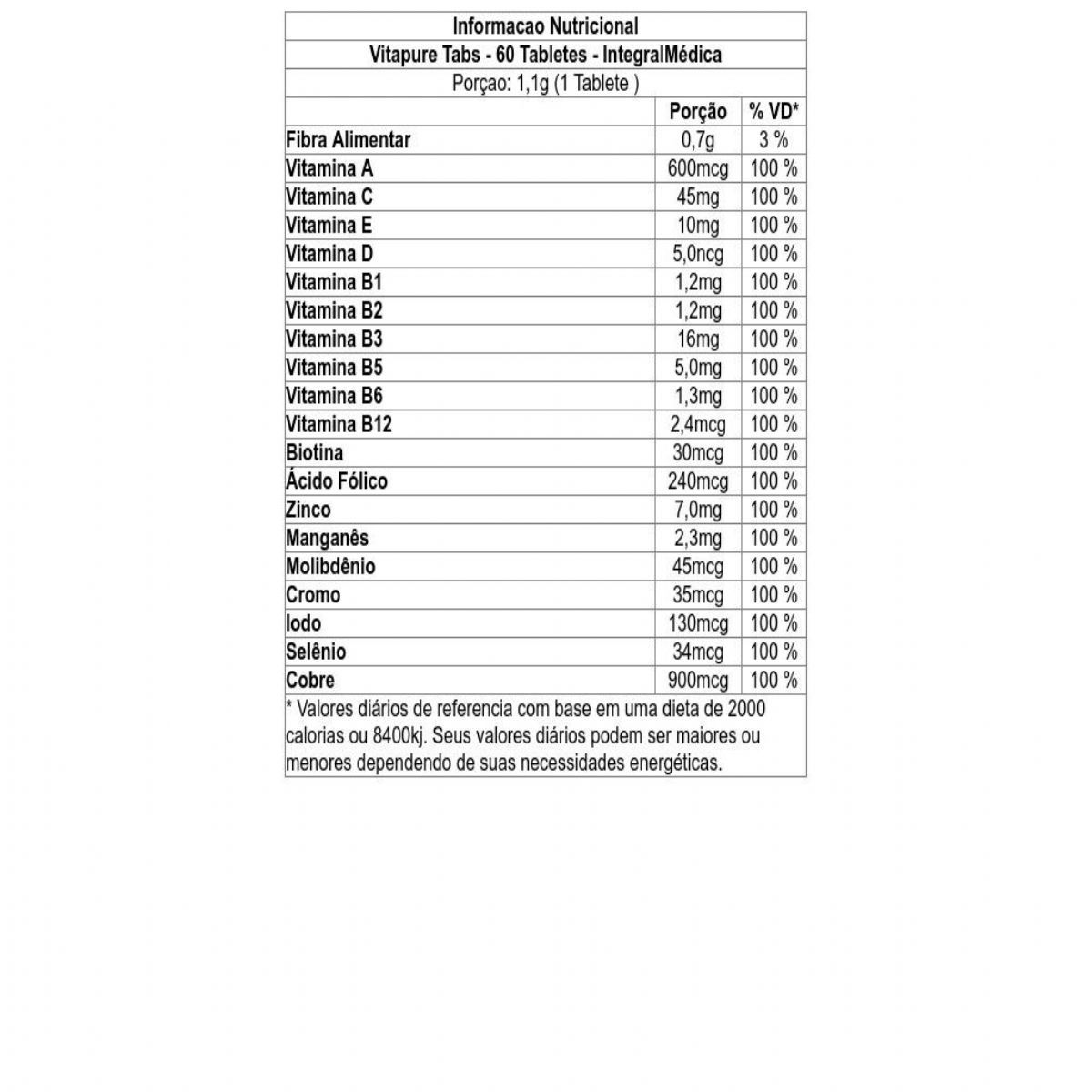 Vitapure Tabs - 60 Tabletes -  