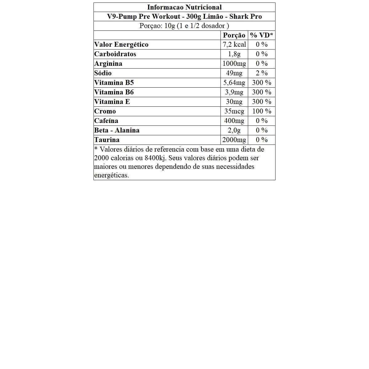 V9-Pump Pre Workout - 300g  - Shark Pro