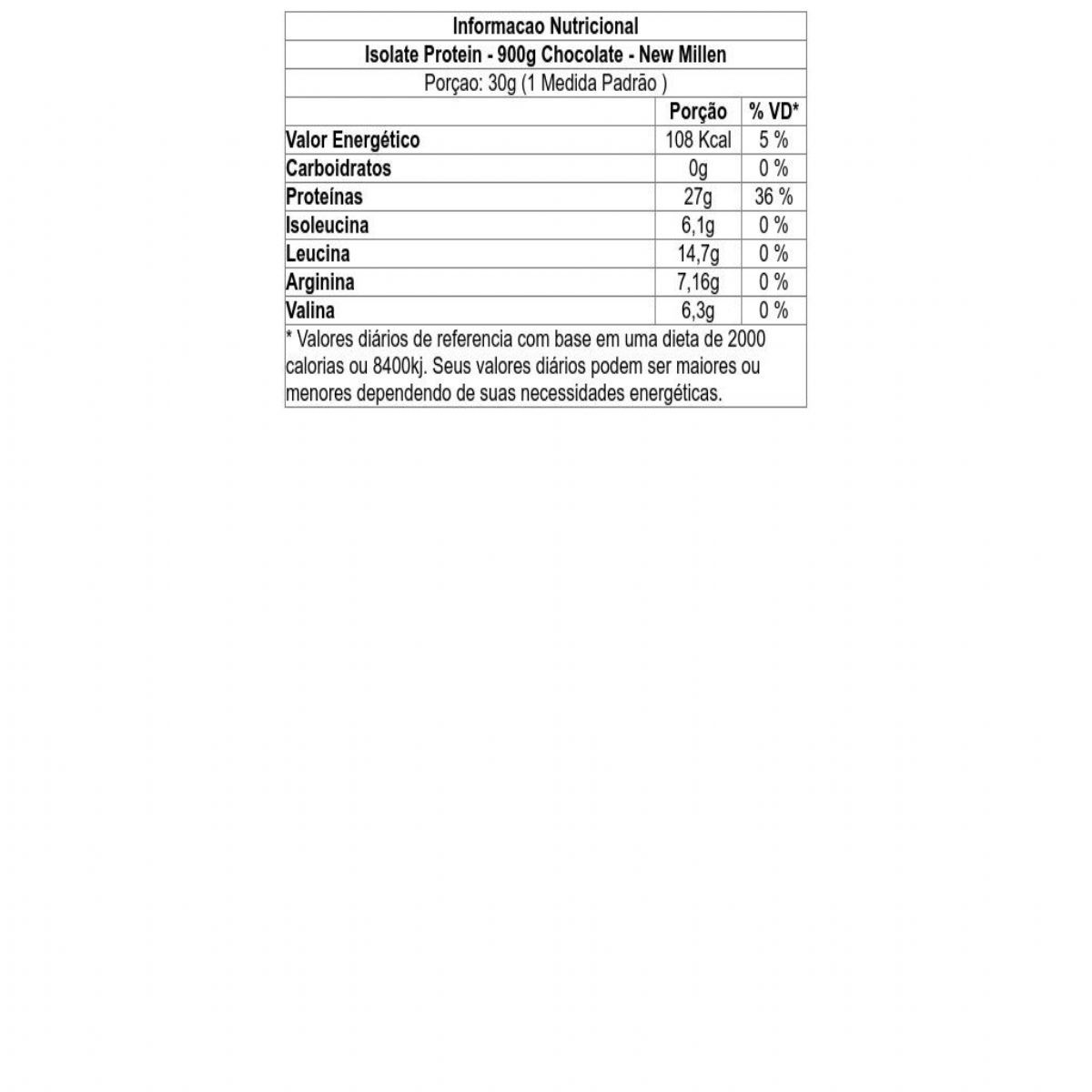 Isolate Protein - 900g  - New Millen