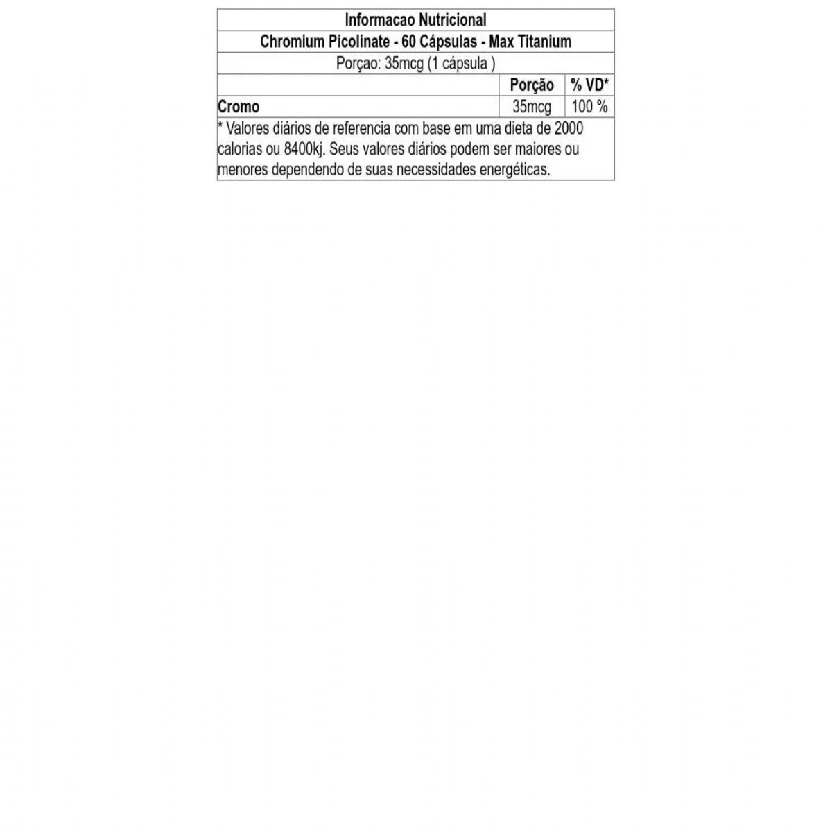Chromium Picolinate - 60 Cápsulas - 