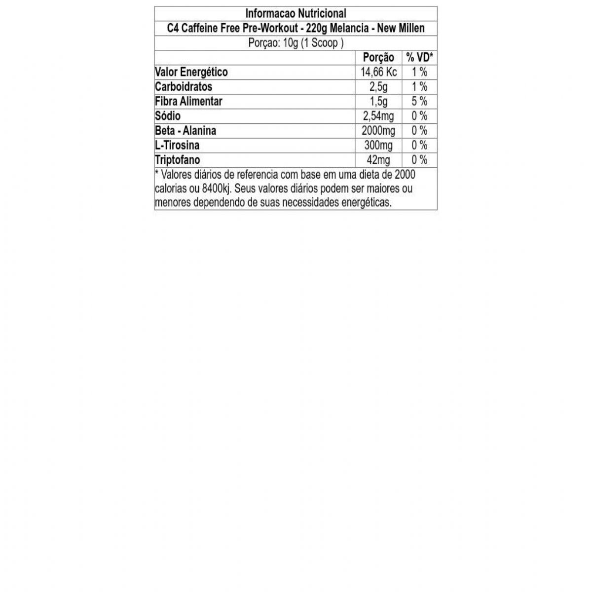 C4 Caffeine Free Pre-Workout - 220g  