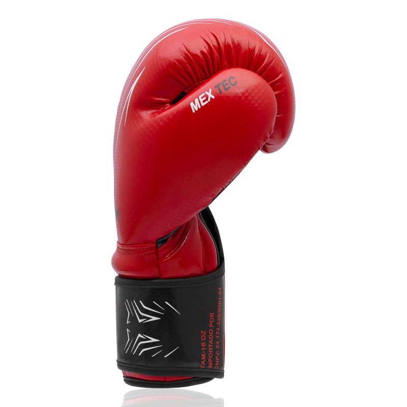 LUVA DE BOXE MEX VERMELHA E PRETA 