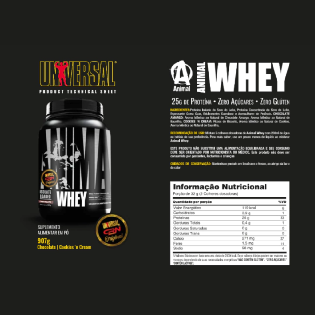 Whey Protein Animal 900g -  