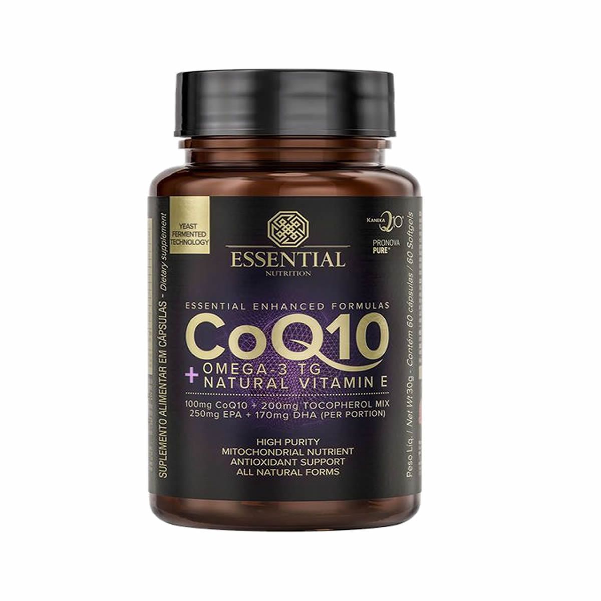 CoQ10 + Ômega 3 TG Natural Vitamin E - 60 cápsulas 