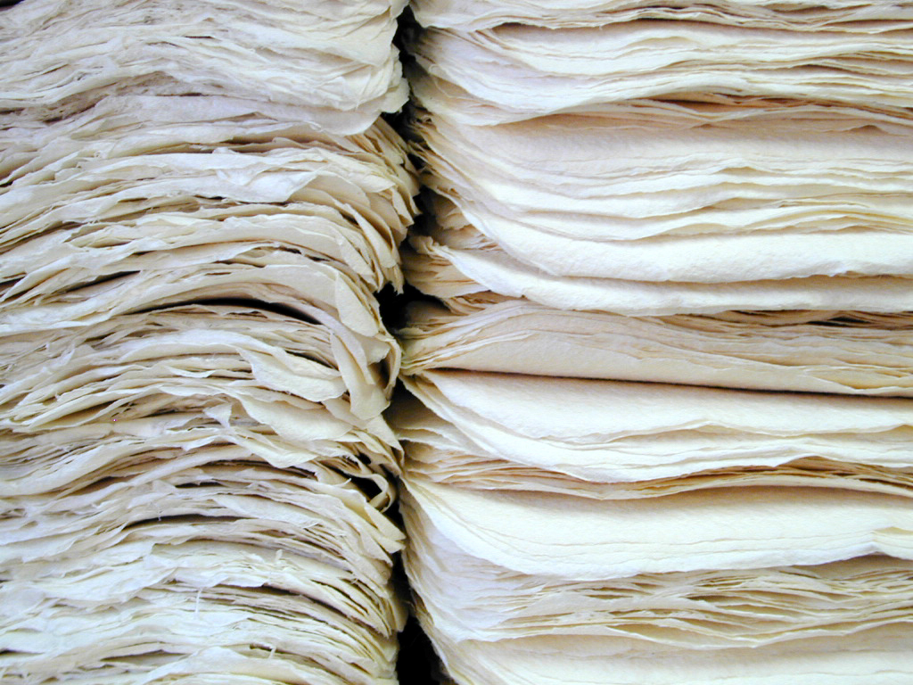 Papel artesano con barbas