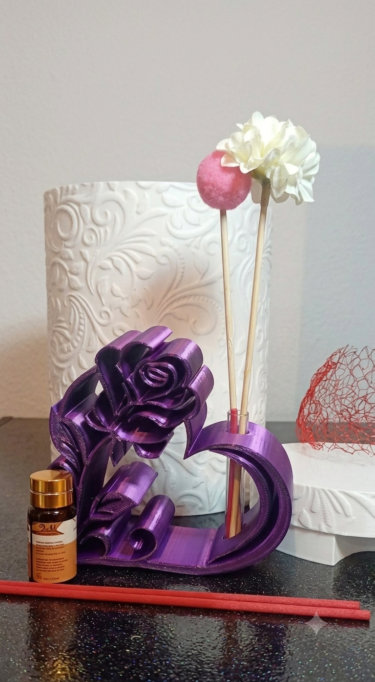 Diffusore di Aromi cuore e Rosa 3D