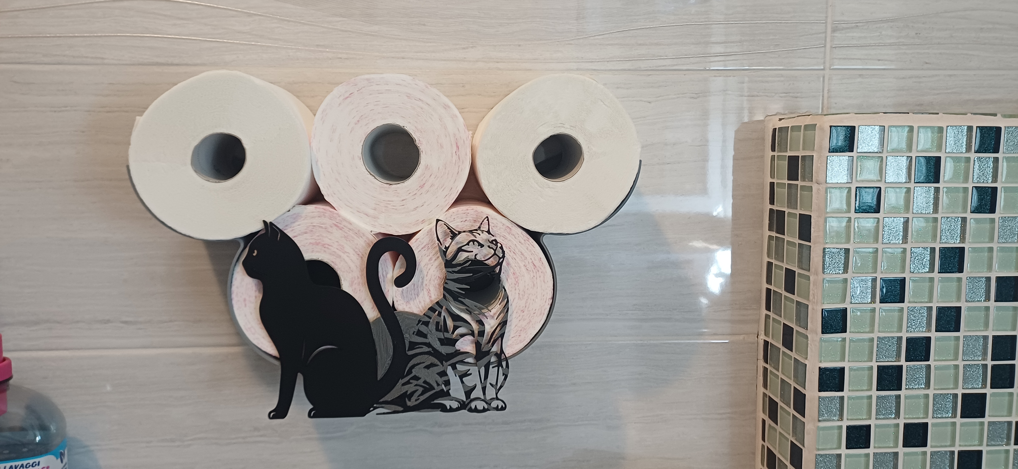 PORTA CARTA IGIENICA CON GATTI