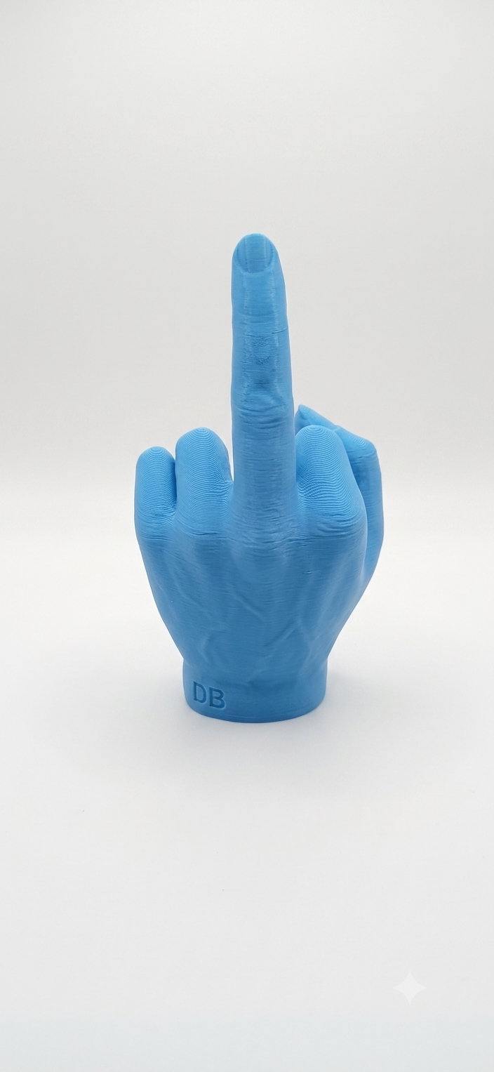 Mano decorativa gesto ironico dito medio