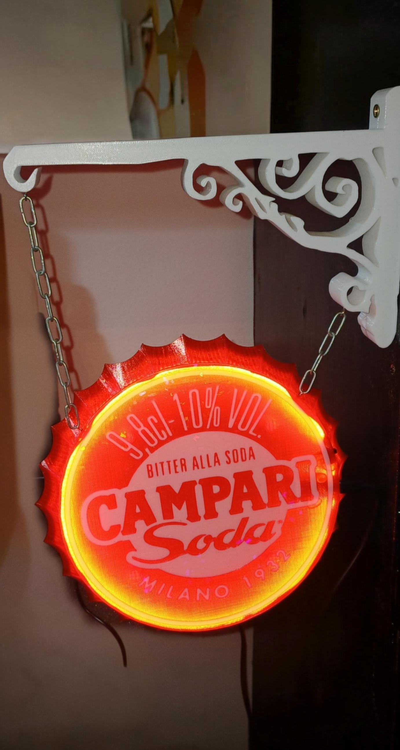 LIGHTBOX/INSEGNA LUMINOSA TAPPO CAMPARI SODA