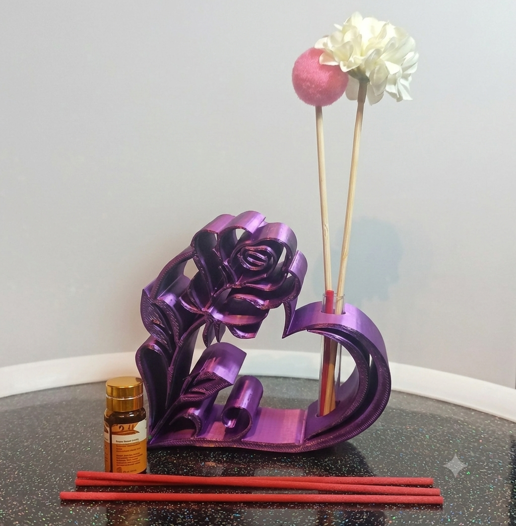 Diffusore di Aromi cuore e Rosa 3D