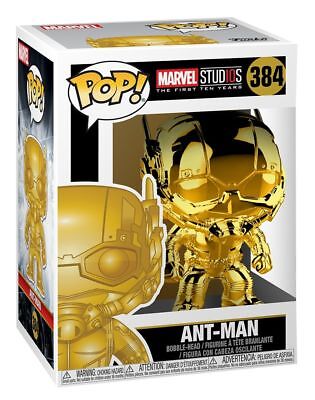 Funko Pop Ant Man Gold Chrome The First Ten Years - Marvel #384