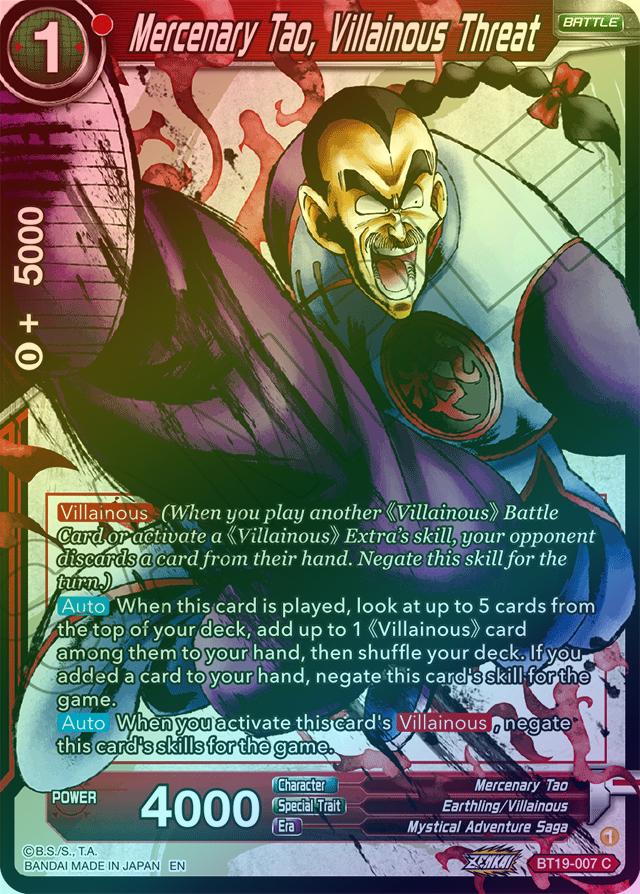 MERCENARY TAO, VILLAINOUS THREAT - BT19-007 - COMMON (FOIL)