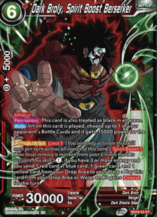 DARK BROLY, SPIRIT BOOST BERSERKER - SD16-03 - STARTER RARE (FOIL)