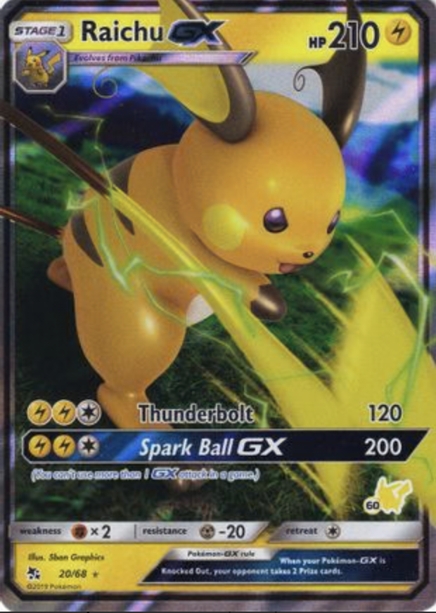 RAICHU GX (#60 PIKACHU STAMPED) - 020/068 - PROMO 
