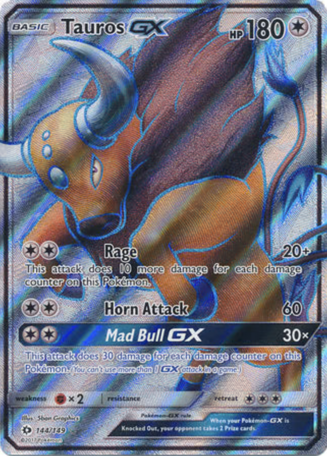 TAUROS GX - 144/149 - FULL ART ULTRA RARE 