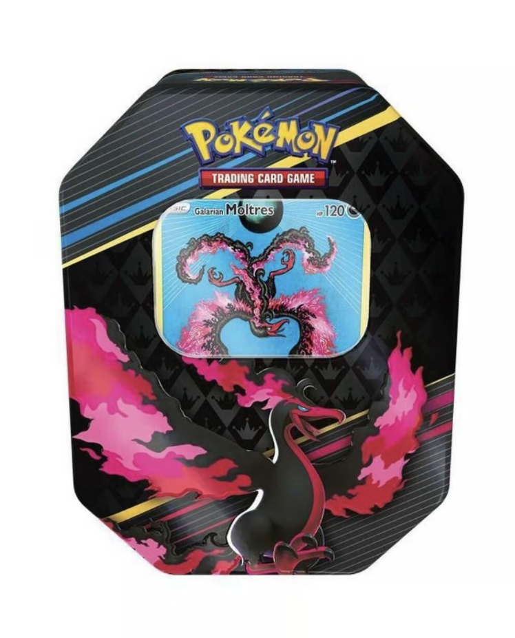 Pokémon Tcg: Crown Zenith Tin - Galarian Moltres (1 Foil Card & 5 Booster Packs)