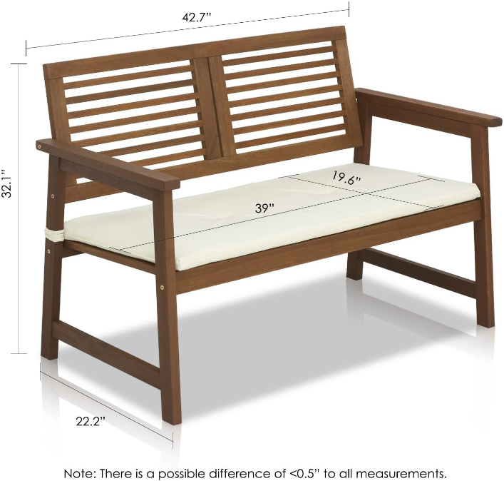 Tioman Hardwood Outdoor Bench in Teak Oil, Natural
