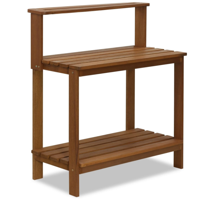 Tioman Outdoor Patio Furniture Hardwood Potting Bench, Natural